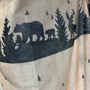 Rustic Wilderness Tan and dark green Shower Curtain